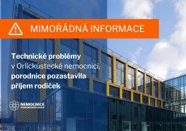 Technické problémy v Orlickoústecké nemocnici po havárii na rozvaděči vysokého napětí
