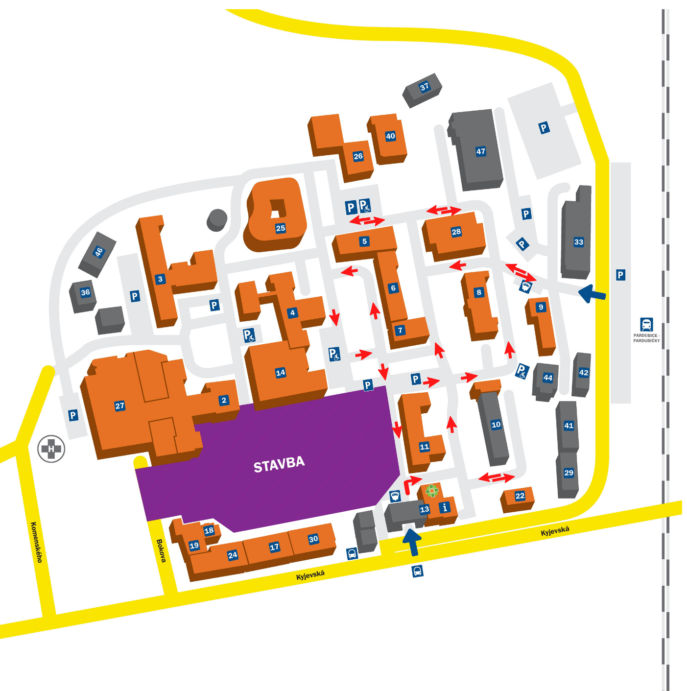 V Pardubické nemocnici dojde k významnému omezení parkovacích míst