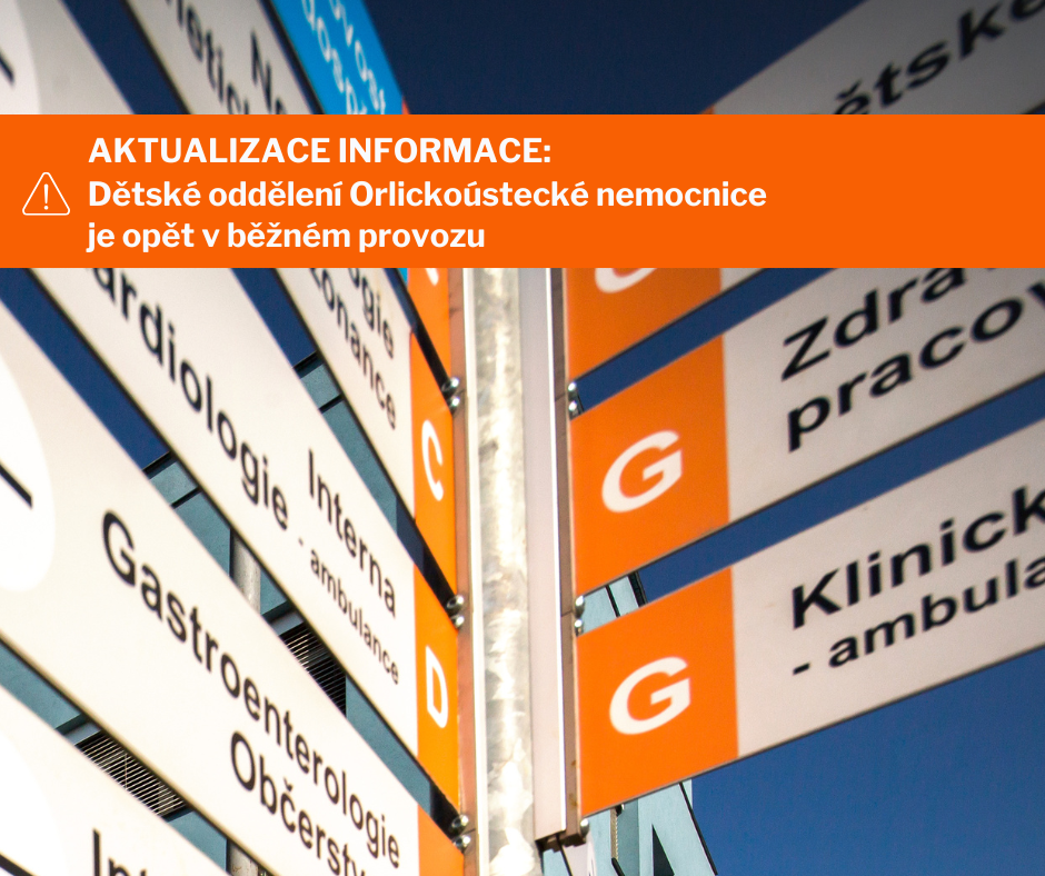 Aktualizace – Dětské oddělení Orlickoústecké nemocnice obnovuje standardní provoz